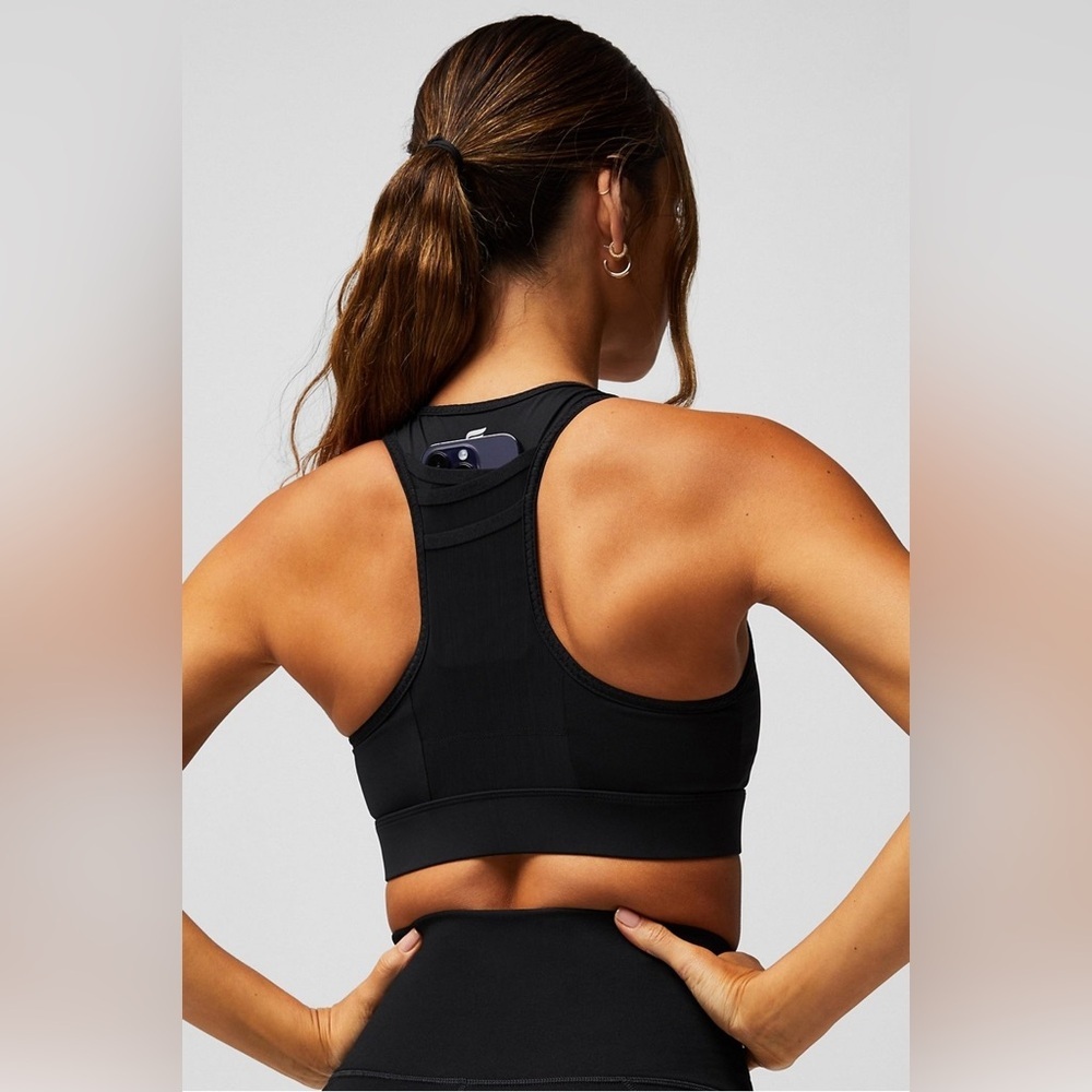 Fabletics Black Trinity High Impact Sports Bra Size Large